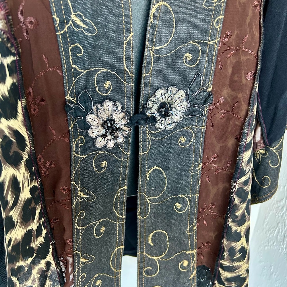 Chico's Multicolor Patchwork Teddy Jacket - image 2